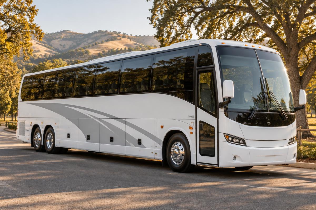 Grech 43-seater charter bus for Pleasanton school trips and sports team travel